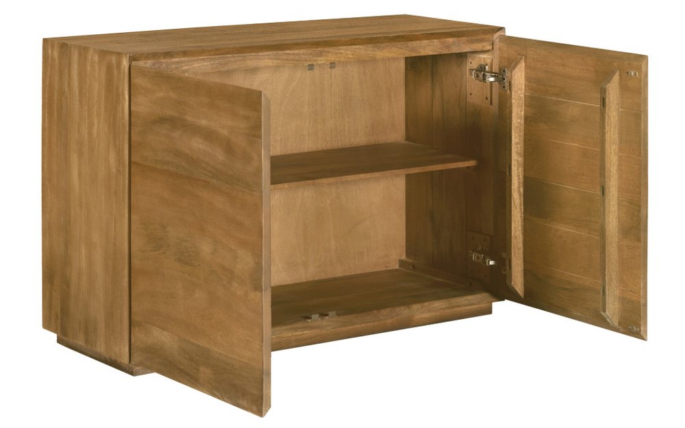 48" Tan Solid Wood Sideboard With Two Doors — view 3