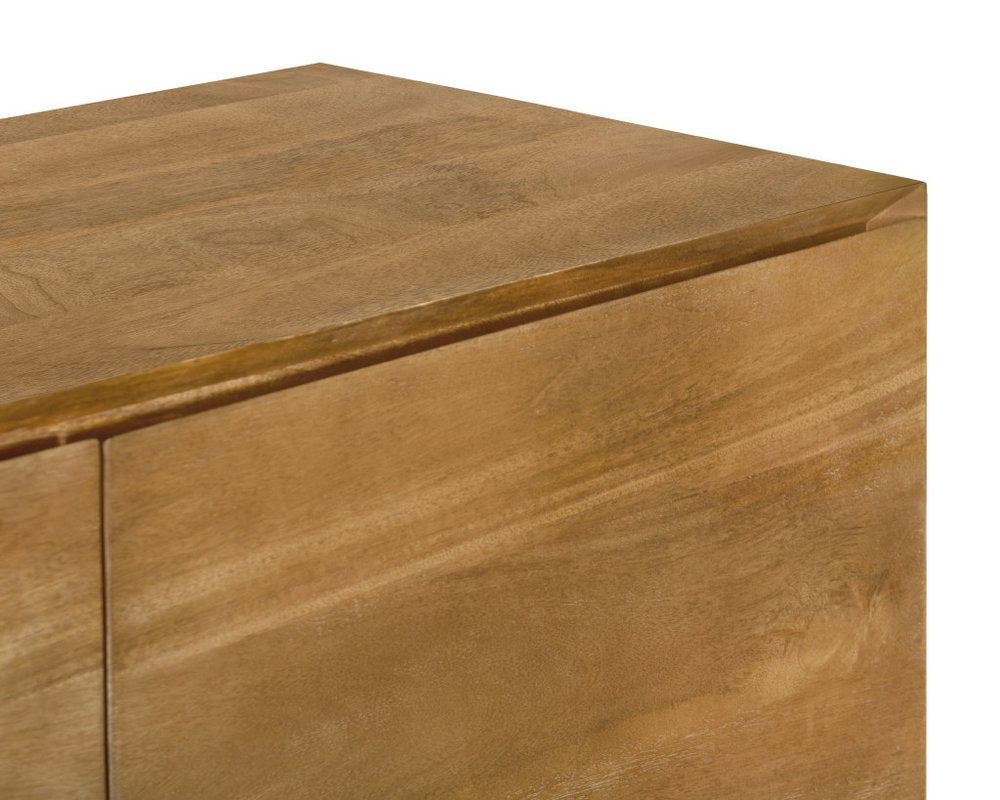 48" Tan Solid Wood Sideboard With Two Doors HomeRoots