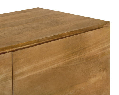 48" Tan Solid Wood Sideboard With Two Doors HomeRoots