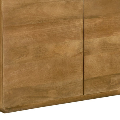 48" Tan Solid Wood Sideboard With Two Doors HomeRoots