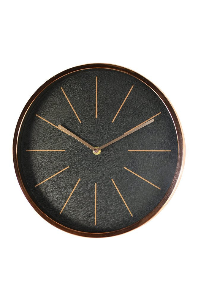 12" Black And Rose Gold Heavy Duty Plastic Silent Analog Round Wall Clock HomeRoots