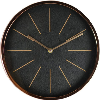 12" Black And Rose Gold Heavy Duty Plastic Silent Analog Round Wall Clock HomeRoots