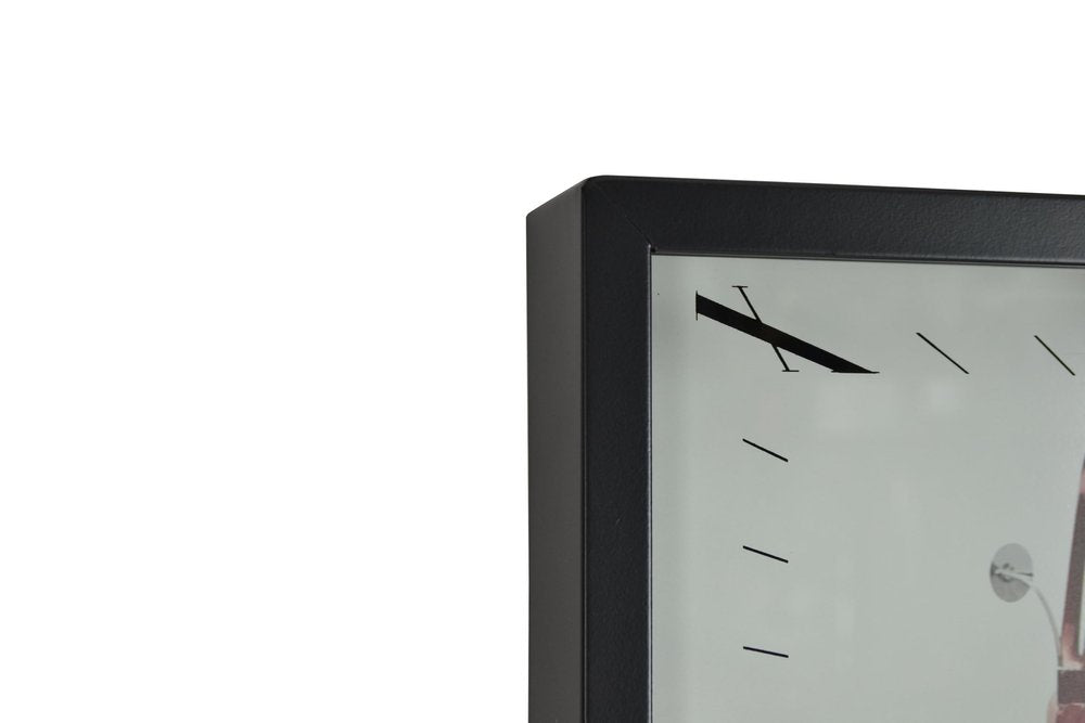 23" Black White And Red Iron Silent Analog Exposed Gear Wall Clock — view 2