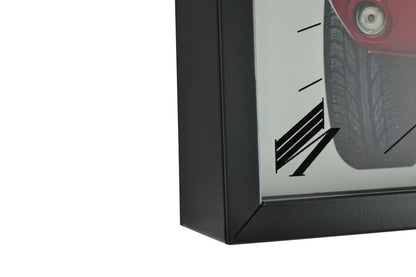 23" Black Red And Silver Metal Silent Analog Exposed Gear Wall Clock HomeRoots