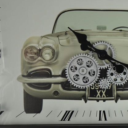 23" Black Silver And White Metal Silent Analog Exposed Gear Wall Clock HomeRoots