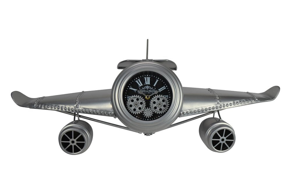 34" Black And Silver Silent Analog Exposed Gear Novelty Wall Clock HomeRoots