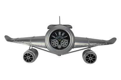 34" Black And Silver Silent Analog Exposed Gear Novelty Wall Clock HomeRoots