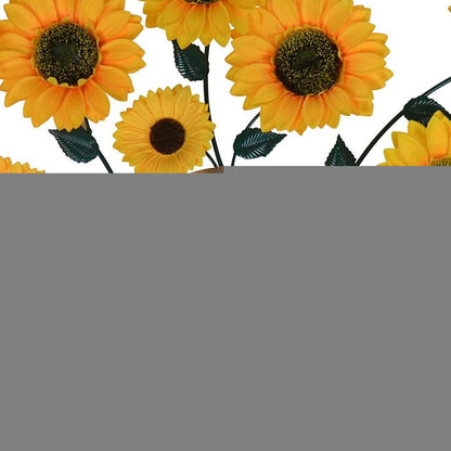 31" Yellow Green And Gold Metal Silent Analog Sunflower Floral Wall Clock HomeRoots