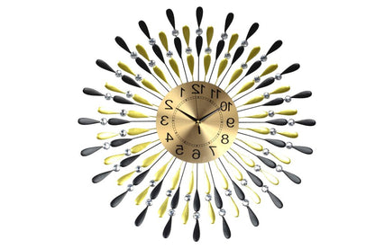 27" Gold And Black Silent Analog Starburst Wall Clock HomeRoots