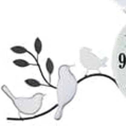 23" Silver Black And White Metal Silent Pendulum Novelty Wall Clock HomeRoots