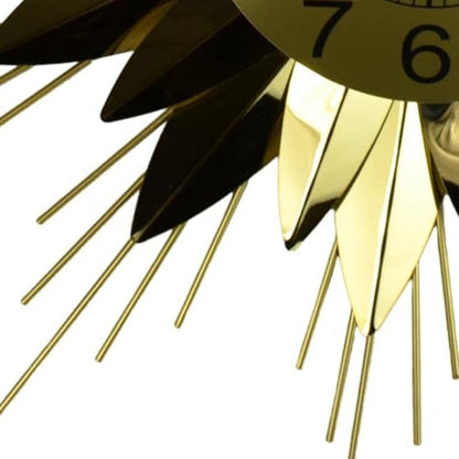 25" Gold And Black Silent Analog Starburst Wall Clock HomeRoots