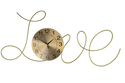41" Gold Metal Silent Analog Novelty Wall Clock HomeRoots