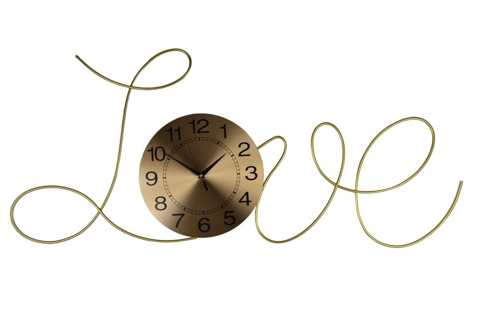 41" Gold Metal Silent Analog Novelty Wall Clock HomeRoots
