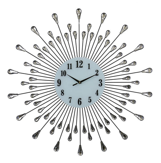 27" Silver And White Metal Silent Analog Round Wall Clock HomeRoots