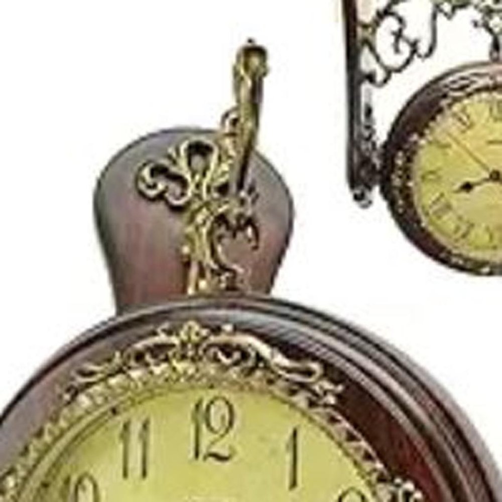 13" Brown Gold And Yellow Resin Silent Analog Ornate Round Wall Clock HomeRoots