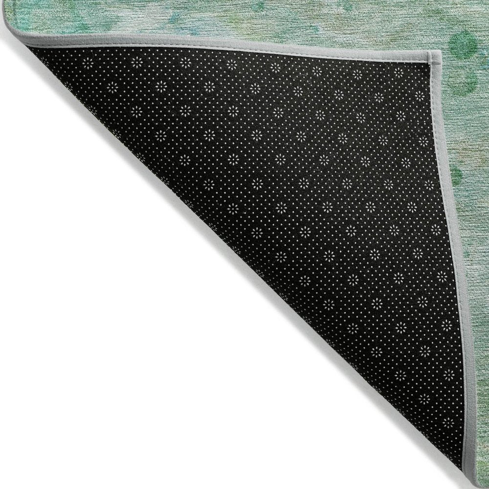 8' X 10' Teal Blue Mint Green And Ivory Abstract Washable Indoor Outdoor Area Rug HomeRoots