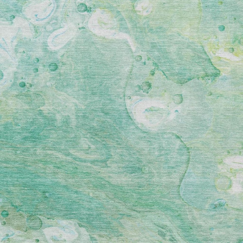 8' X 10' Teal Blue Mint Green And Ivory Abstract Washable Indoor Outdoor Area Rug HomeRoots