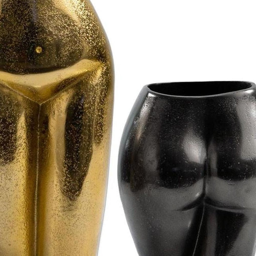 14" Gold Cast Aluminum Female Form Table Vase HomeRoots