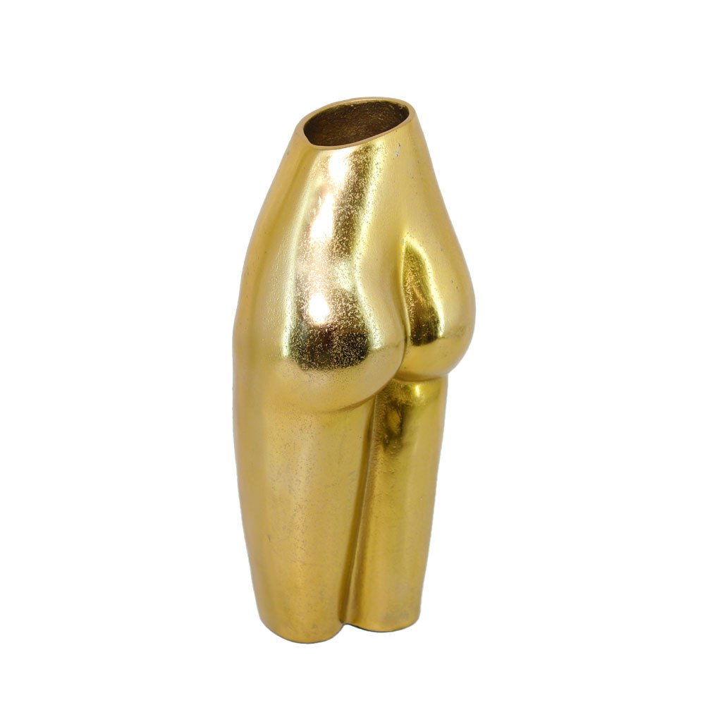 14" Gold Cast Aluminum Female Form Table Vase HomeRoots