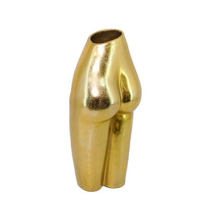 14" Gold Cast Aluminum Female Form Table Vase HomeRoots