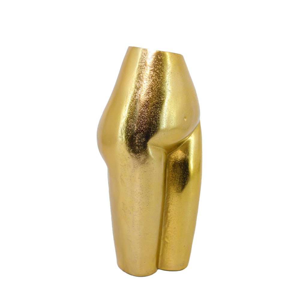 14" Gold Cast Aluminum Female Form Table Vase HomeRoots