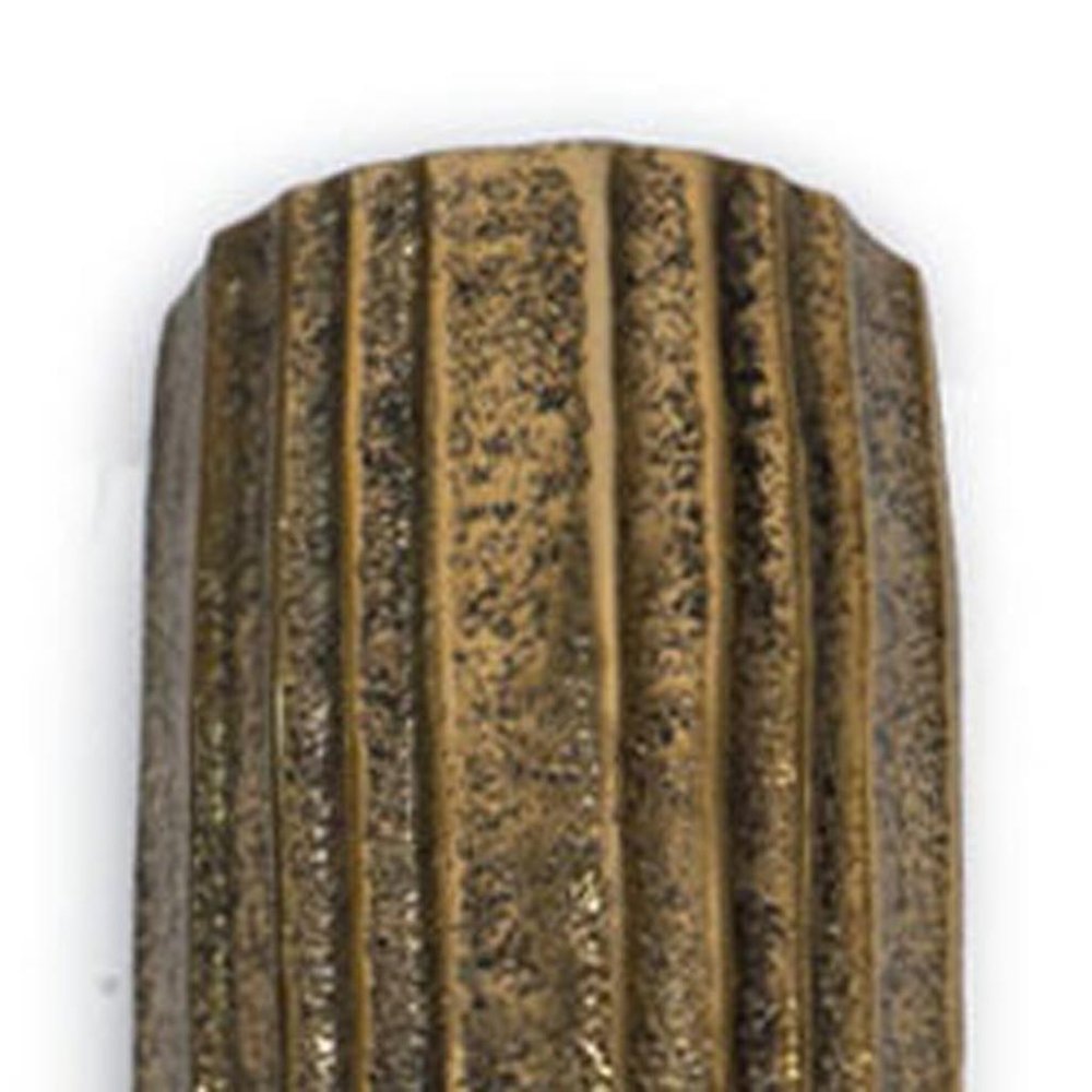18" Antiqued Gold Ribbed Aluminum Wall Vase HomeRoots