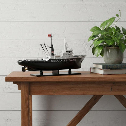 6" Unfinished Wood Hand Painted Model Boat HomeRoots