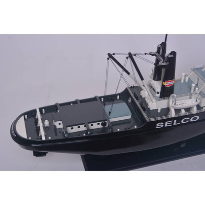 6" Unfinished Wood Hand Painted Model Boat HomeRoots