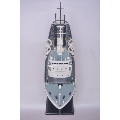 6" Unfinished Wood Hand Painted Model Boat HomeRoots