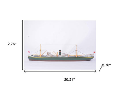 3" Unfinished Wood Hand Painted Model Boat HomeRoots