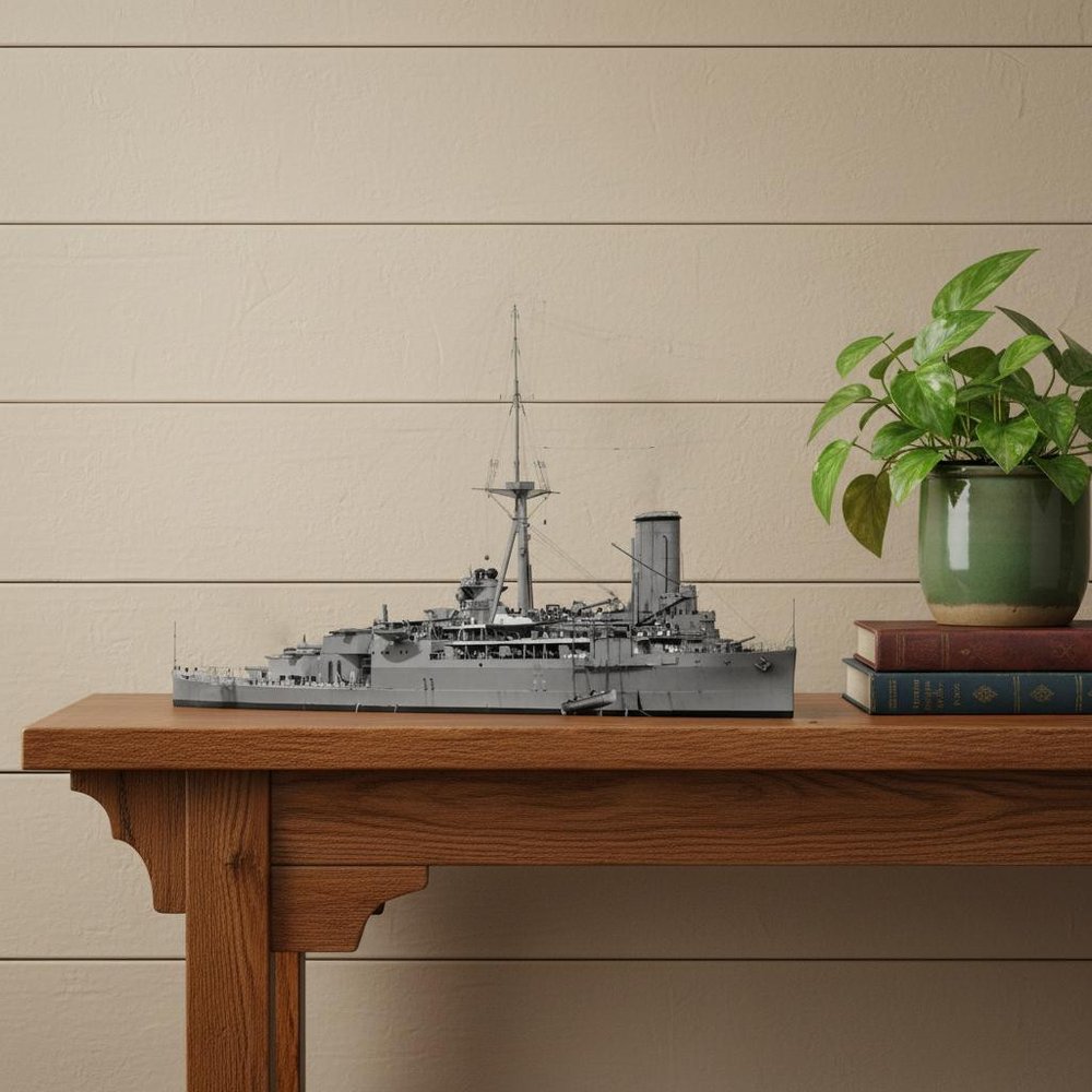 10" Unfinished Wood Hand Painted Model Boat HomeRoots