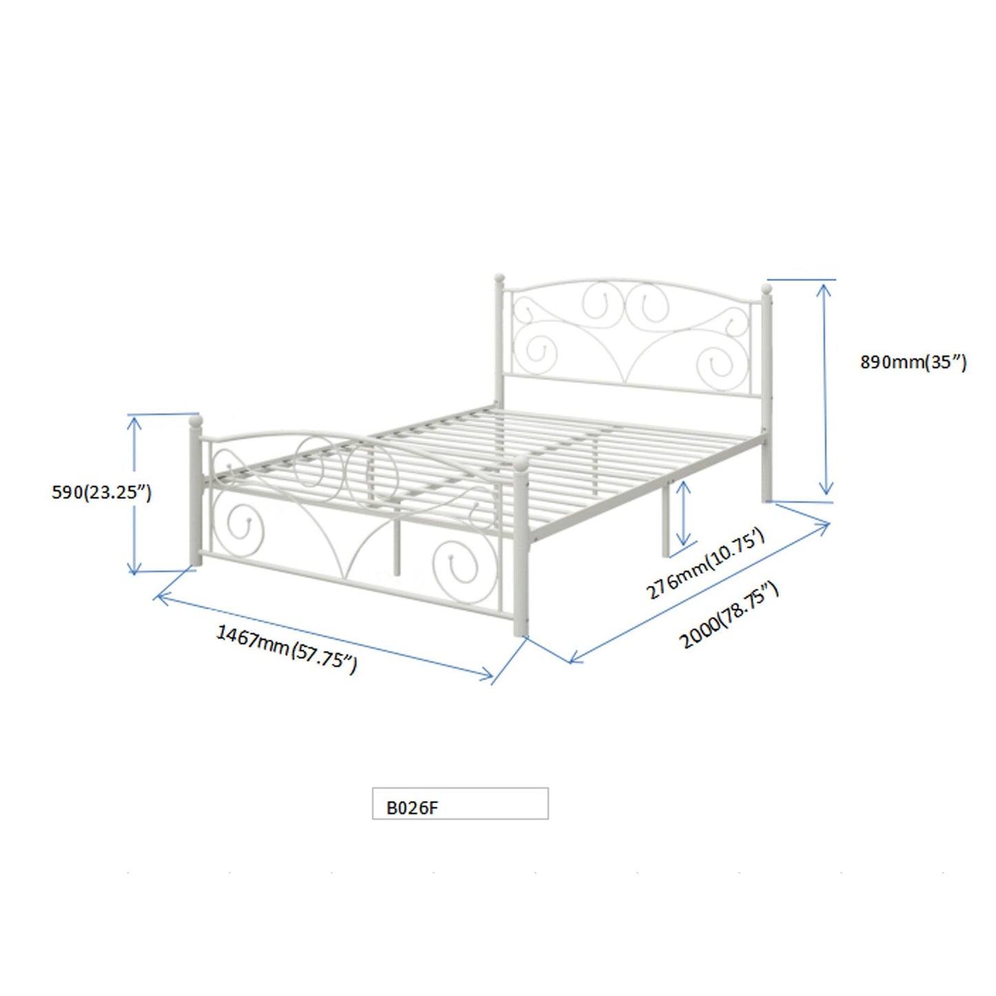 FULL METAL BED - FurniFindUSA