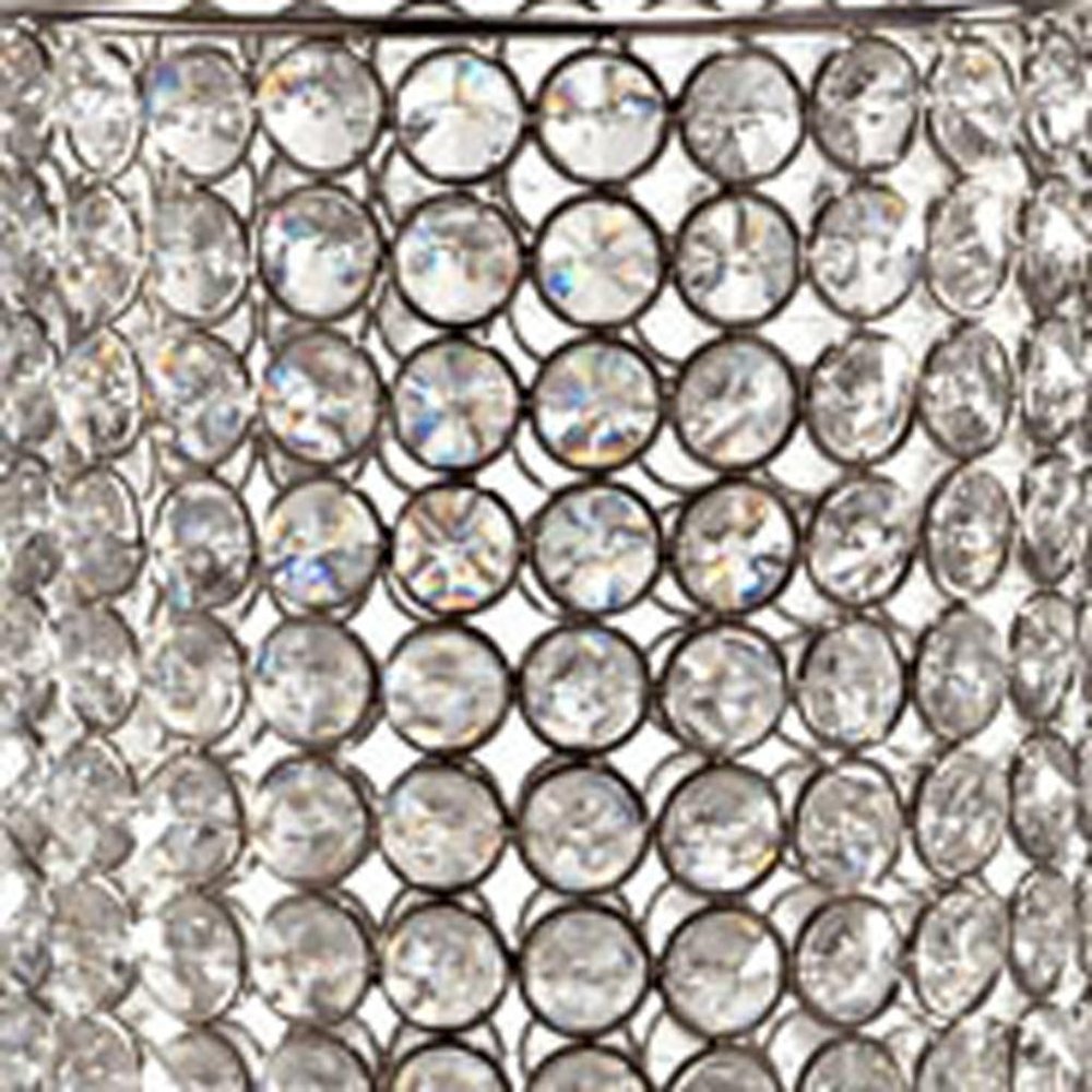 21" Clear And Silver Faux Crystal And Metal Table Vase HomeRoots