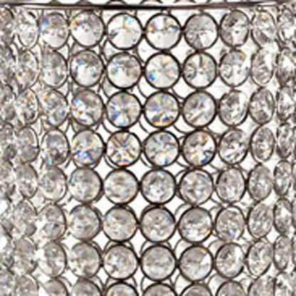 21" Clear And Silver Faux Crystal And Metal Table Vase HomeRoots