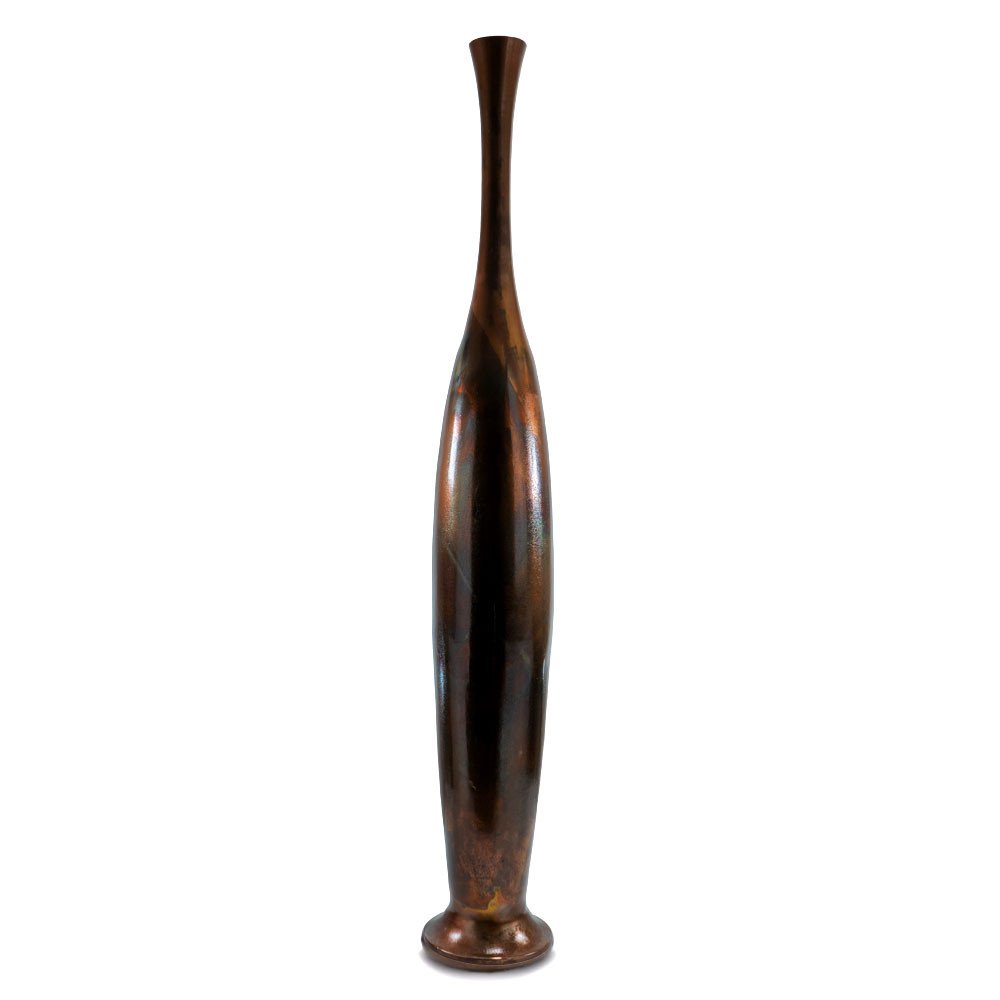 50" Burnished Brown Aluminum Floor Vase HomeRoots
