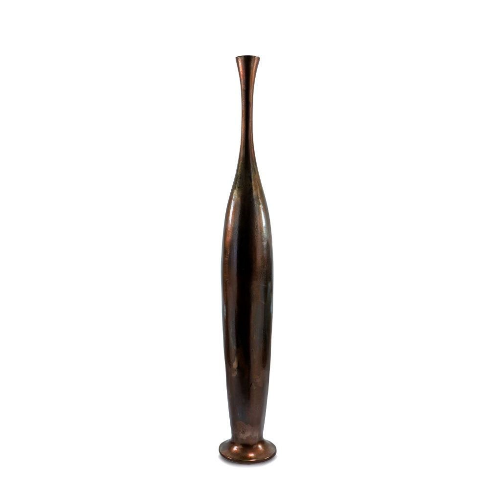 50" Burnished Brown Aluminum Floor Vase HomeRoots