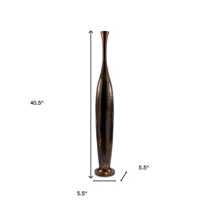 50" Burnished Brown Aluminum Floor Vase HomeRoots