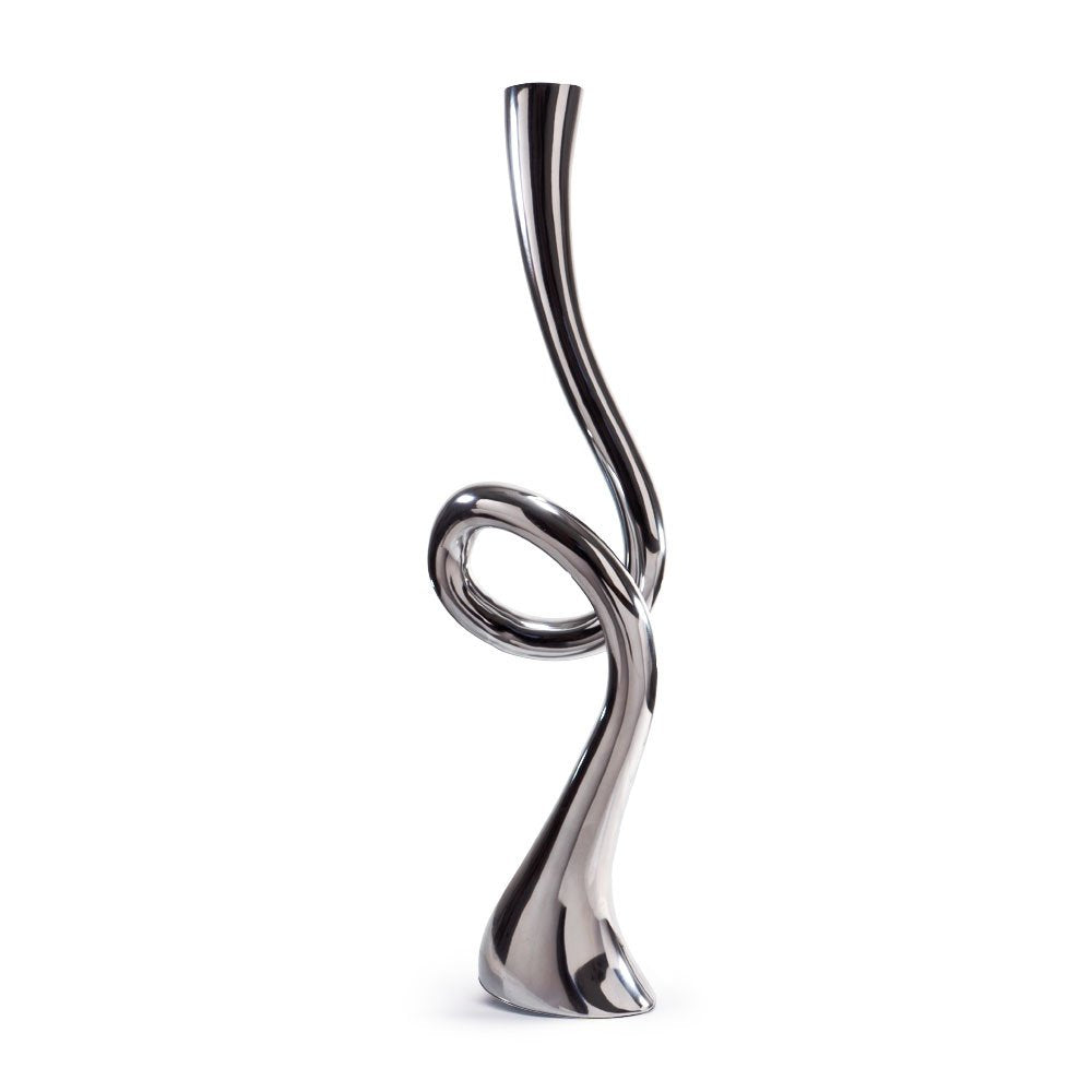 39" Silver Trumpet Aluminum Floor Vase HomeRoots