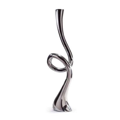 39" Silver Trumpet Aluminum Floor Vase HomeRoots