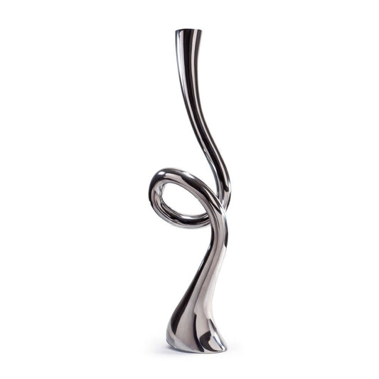 39" Silver Trumpet Aluminum Floor Vase HomeRoots