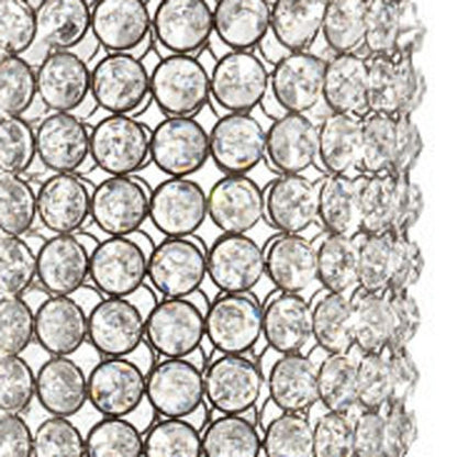 21" Clear And Silver Faux Crystal And Metal Table Vase HomeRoots