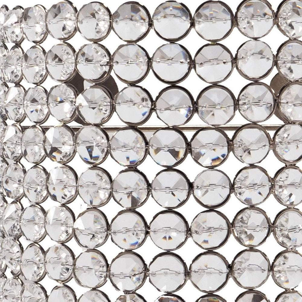 8" Clear And Silver Bejeweled Crystal Wall Sconce Candle Holder HomeRoots