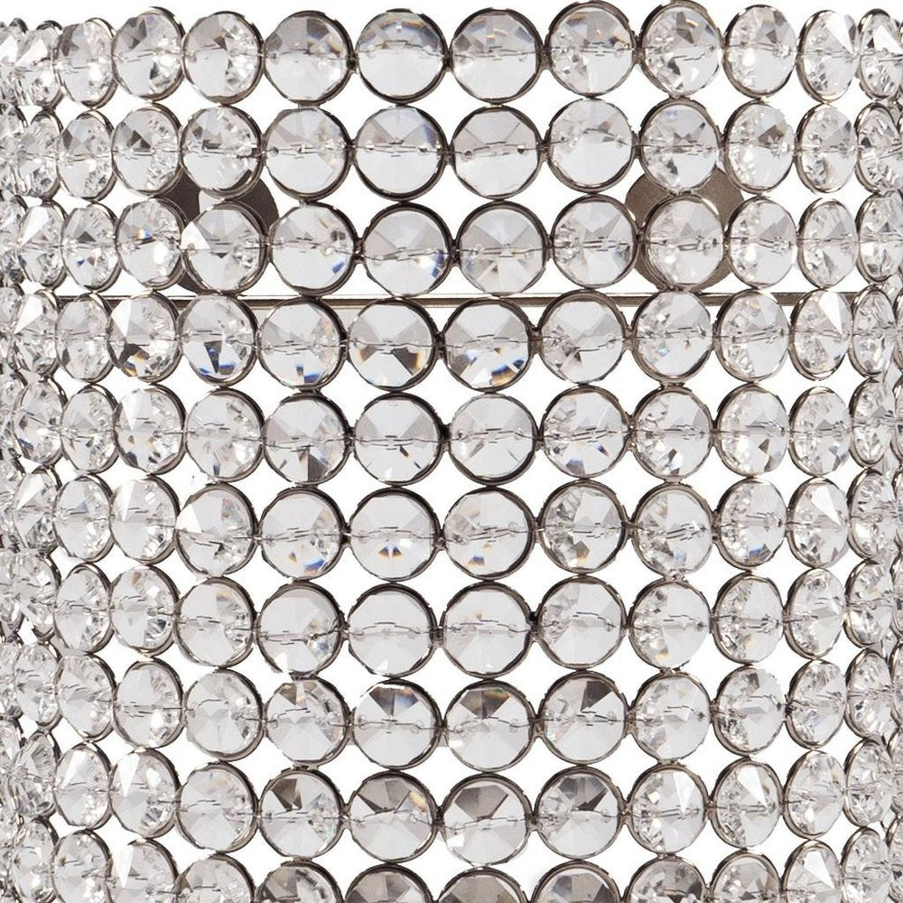 8" Clear And Silver Bejeweled Crystal Wall Sconce Candle Holder HomeRoots
