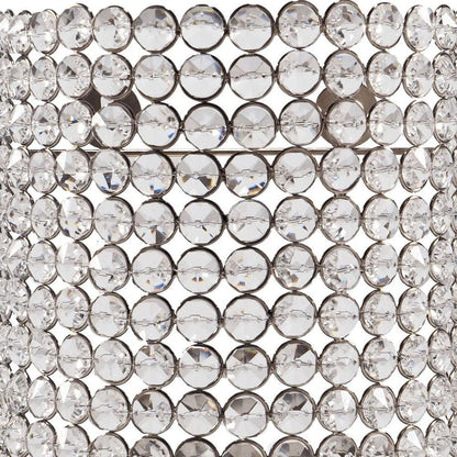 8" Clear And Silver Bejeweled Crystal Wall Sconce Candle Holder HomeRoots