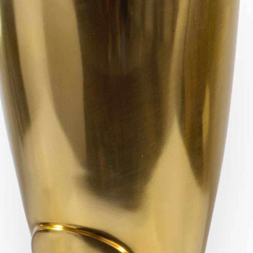 16" Gold Aluminum Firefighter Boot Umbrella Stand HomeRoots