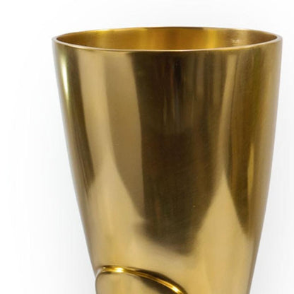 16" Gold Aluminum Firefighter Boot Umbrella Stand HomeRoots