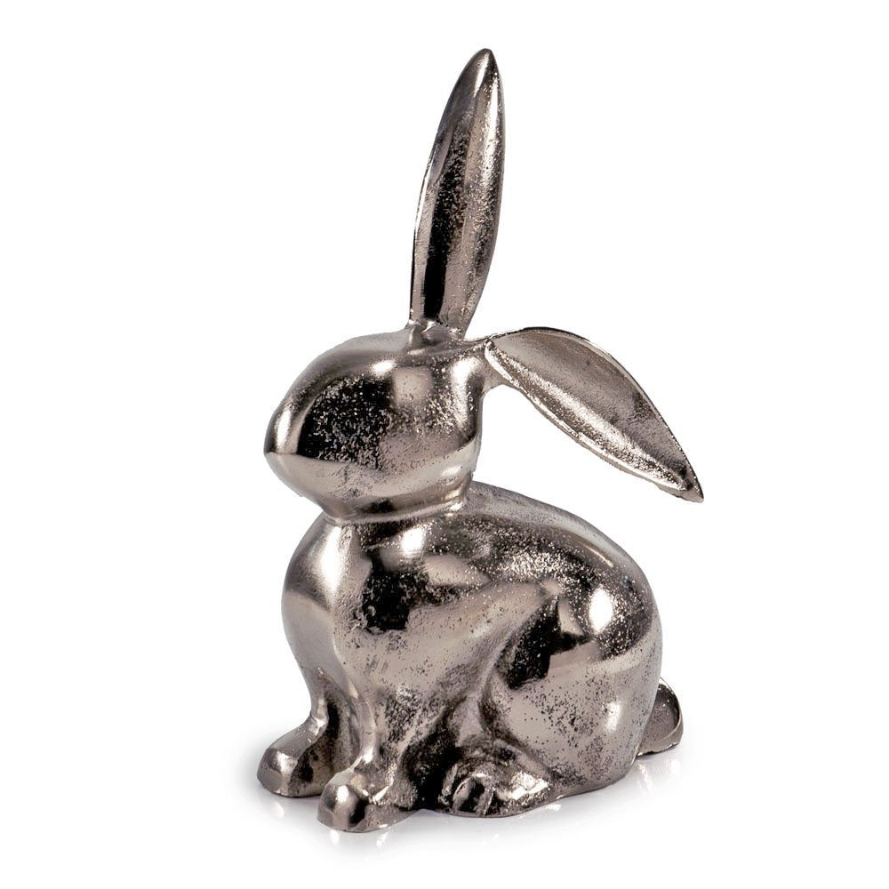 9" Silver Aluminum Rabbit Tabletop Sculpture HomeRoots