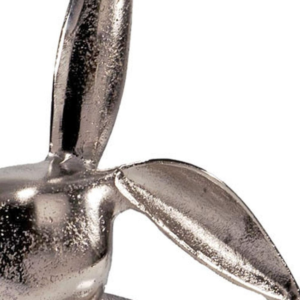 9" Silver Aluminum Rabbit Tabletop Sculpture HomeRoots