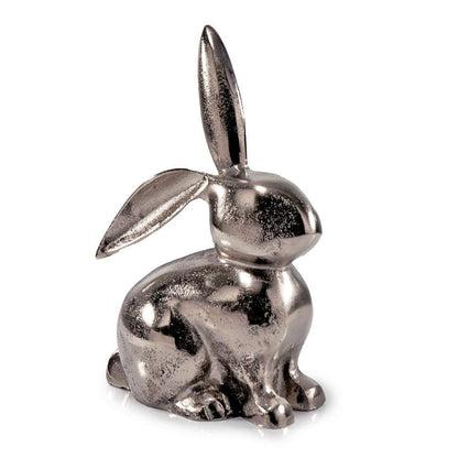 9" Silver Aluminum Rabbit Tabletop Sculpture HomeRoots