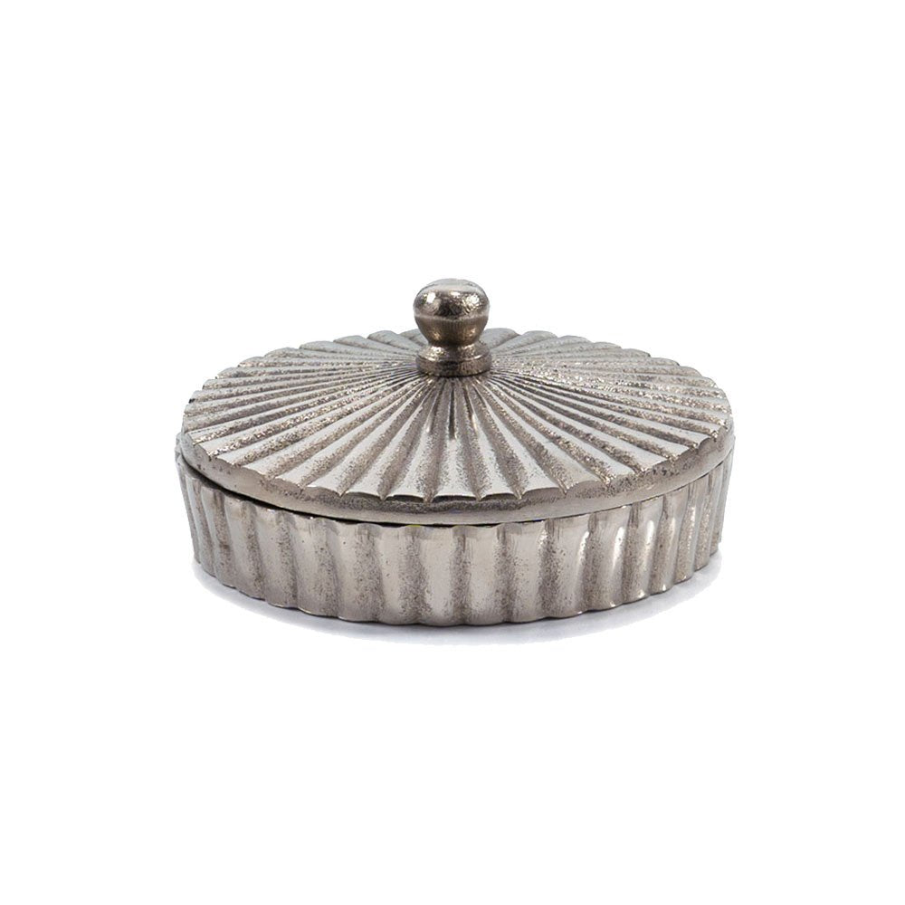 3" Silver Aluminum Decorative Keepsake Box HomeRoots